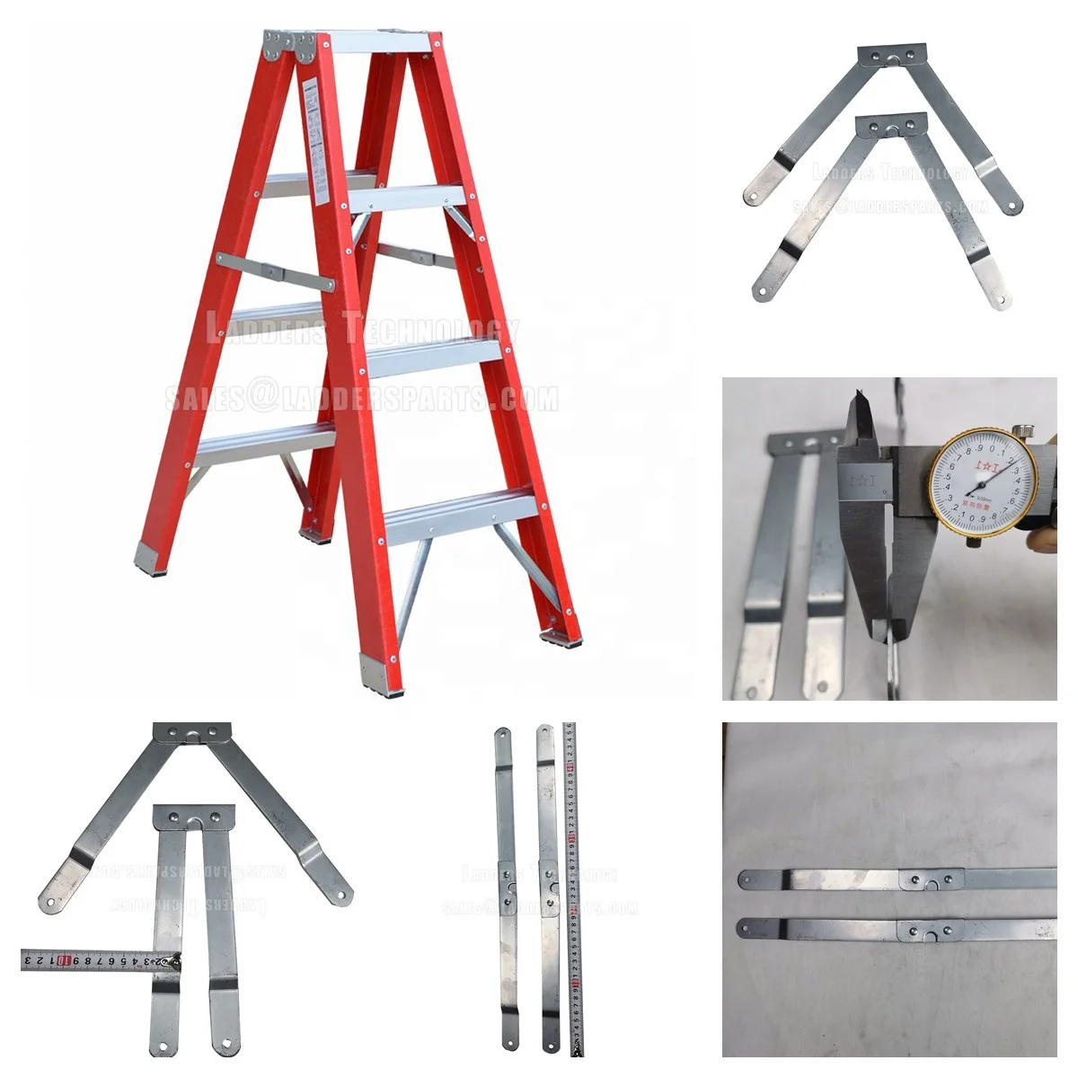 Выдвижная Двусторонняя желтая лестница из стекловолокна, детали лестницы,