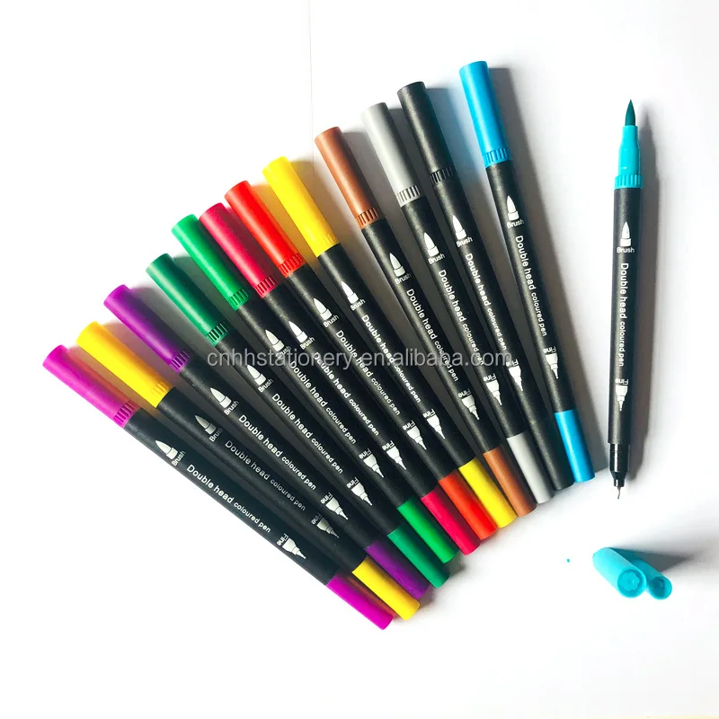 24 Colors Dual Tip Brush Pens 24/48/60/72/100 Art Markers Brush Tip Watercolor Pen Set Dual Tip Brush Art Marker