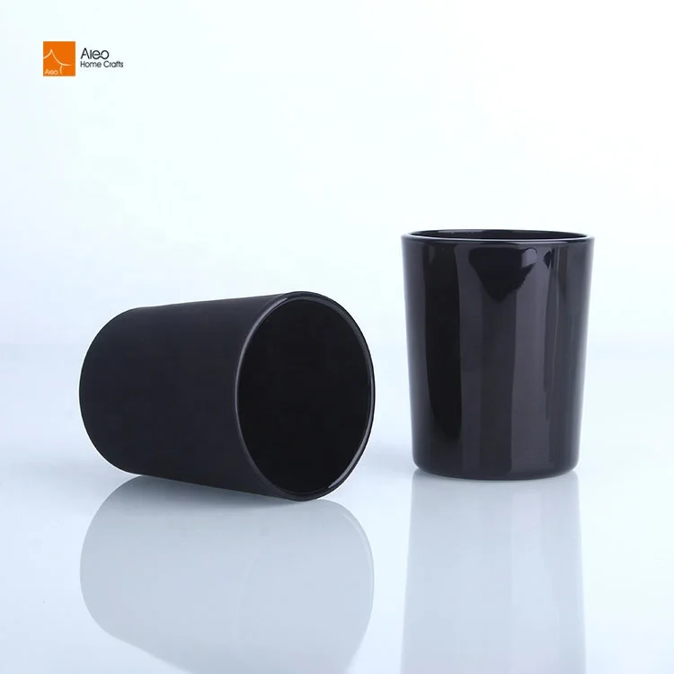 Wholesale Candle Vessels Factory Classic Black Matt Glossy Round Glass Packaging