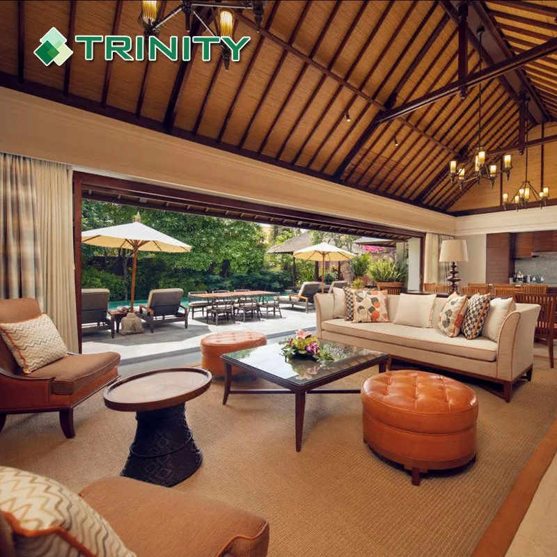 Custom Made 5 Star Modern Tropical Wooden Resort Beach Hotel Bedroom Furniture Set