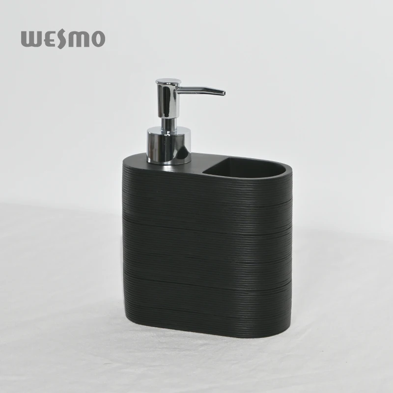 kitchen soap dispenser 2 In 1 Bathroom Hand Liquid Lotion Polyresin Soap set Dispenser Bottle