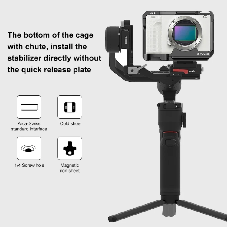 Заводская поставка для Sony ZV-E1 PULUZ Алюминиевый Сплав каркас камеры стабилизатор микрофона монитор штатив селфи