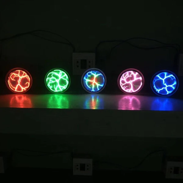 2 5 дюймов мини Радужный Карманный плазменная пластина RGB белый зеленый синий розовый излучающий стеклянный диск для декора образование весело