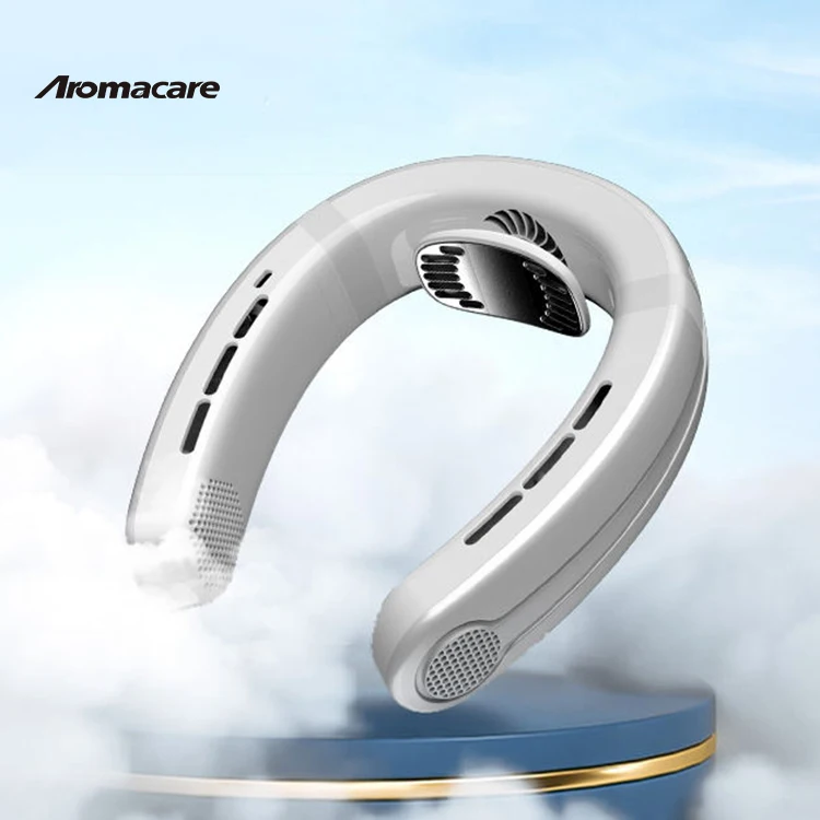 Aromacare Usb носимый наружный охлаждающий Электрический беспроводной перезаряжаемый портативный подвесной шейный вентилятор