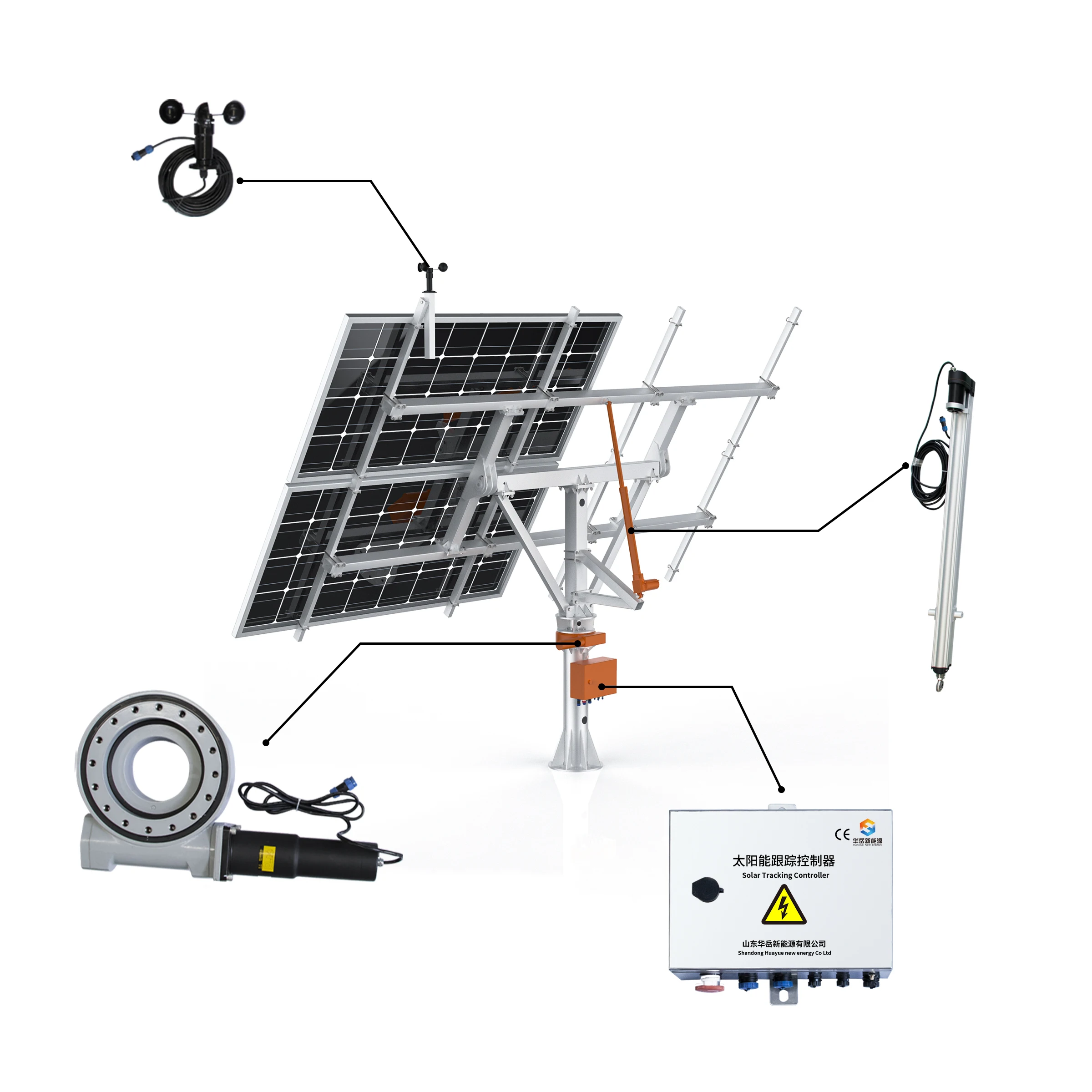 Huayue solar tracker-1.5KW HYS-4PV-66-LSD Factory direct sales automatic sun tracker solar dual axis slewing drive