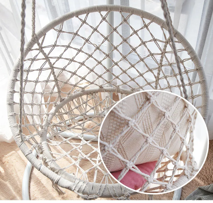 Hanging Rope Swivel Swing Chair Macrame Hammock Seat Outdoor Indoor Swing