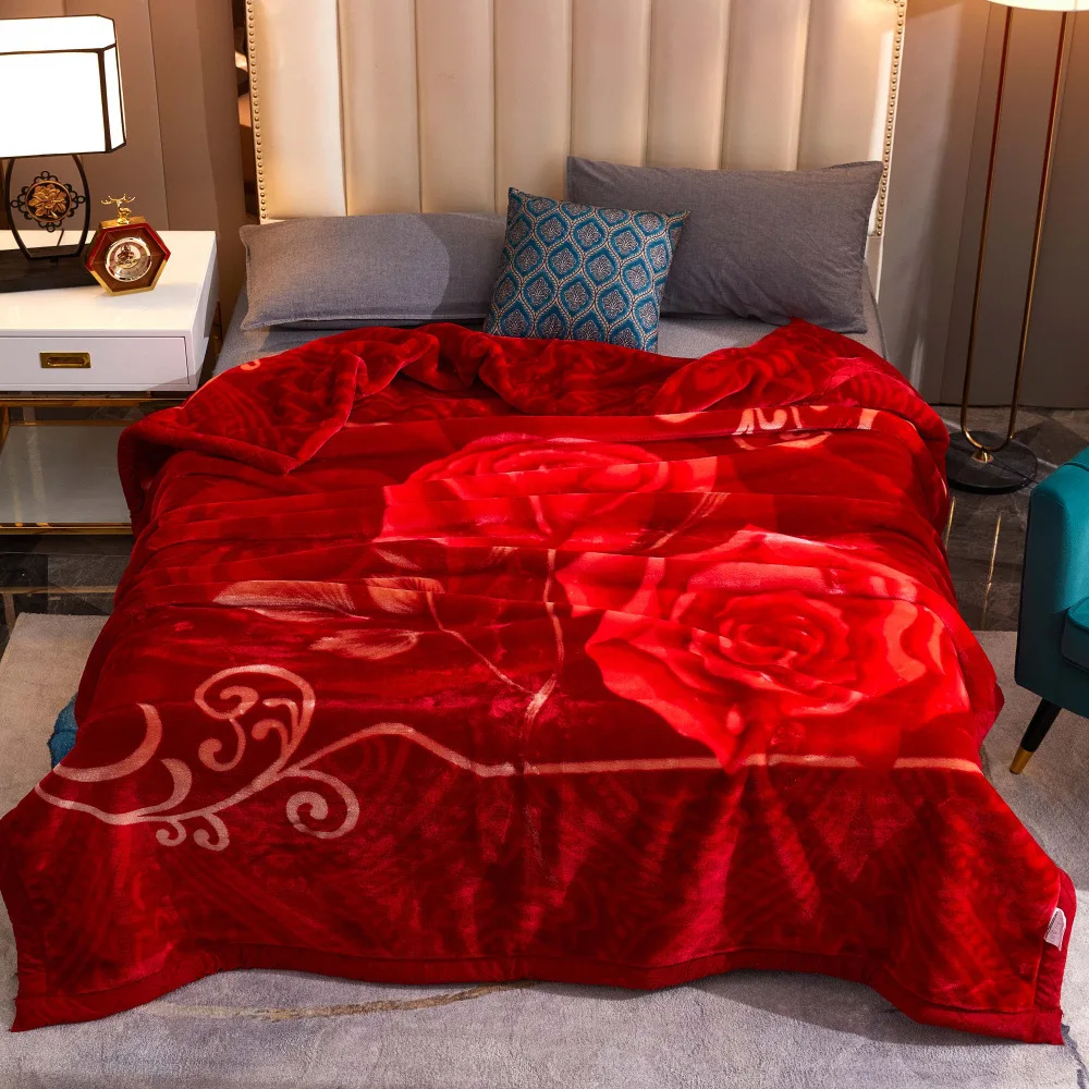 Extra Thick Raschel Blanket Custom Printed Cheap Soft Polyester Flannel Fleece Blanket