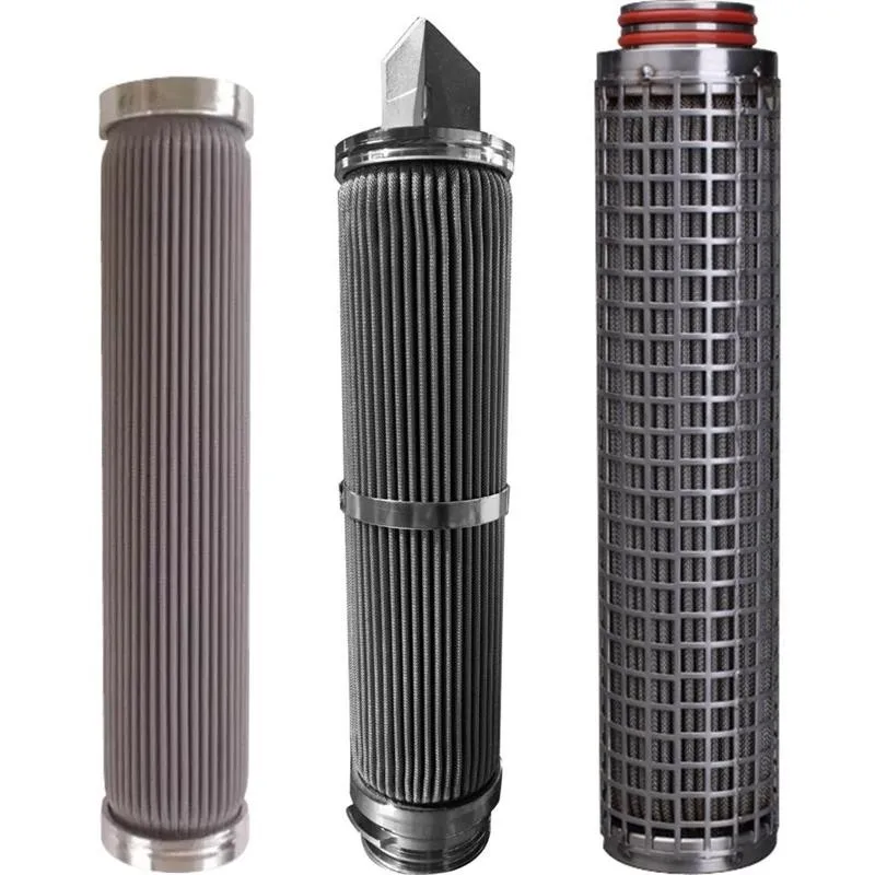 Customized Specification Candle Type Hydraulic Stainless Steel Sintered Pleated Filter Cartridge