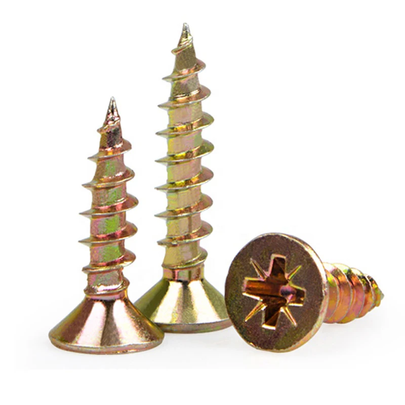 din7505 zinc plated torx csk head m4 tapping chipboard screws for wood bulk package