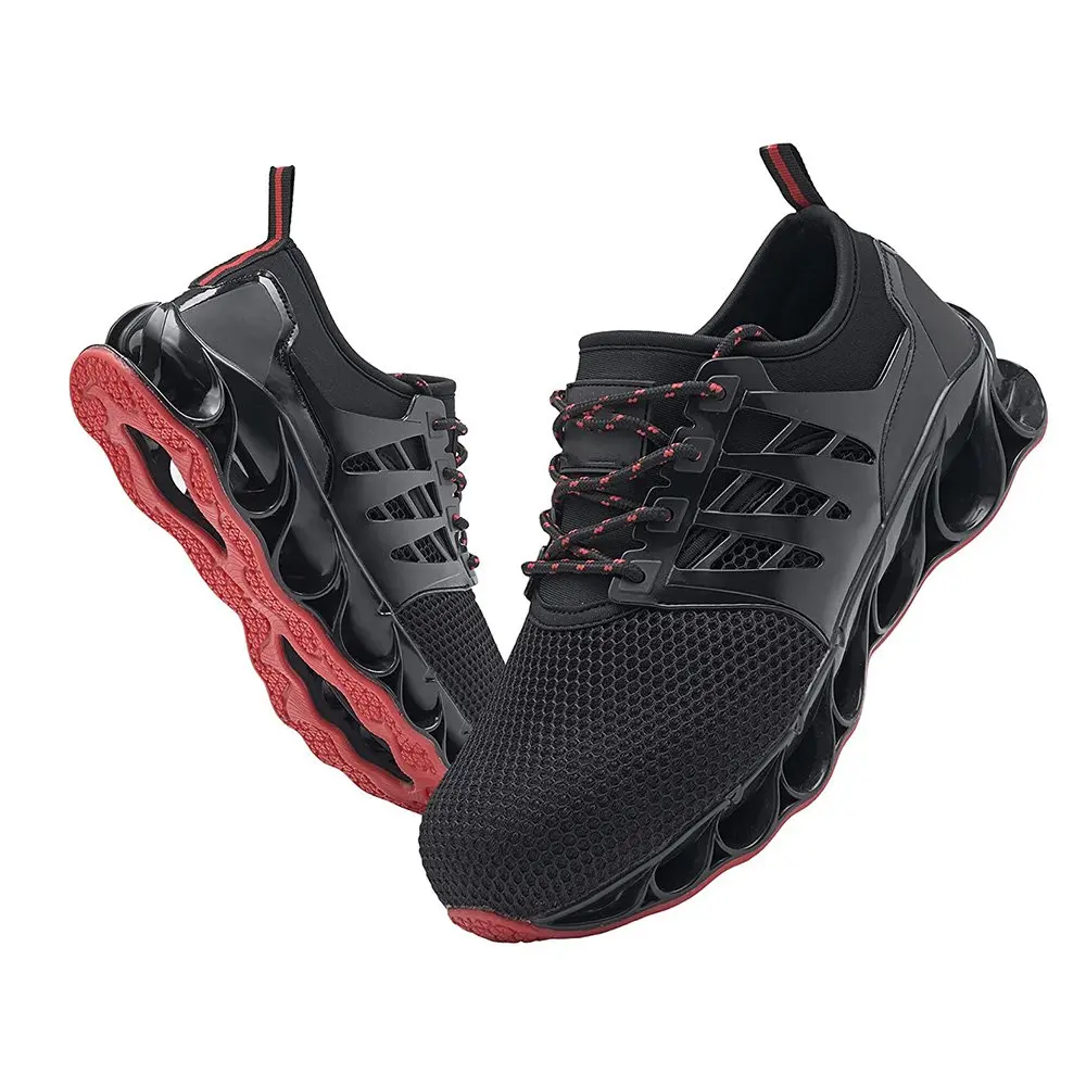 Steel Toe Shoes for Men Lightweight Breathable Honeycomb Work Safety Sneakers Indestructible Slip Resistant Shoes