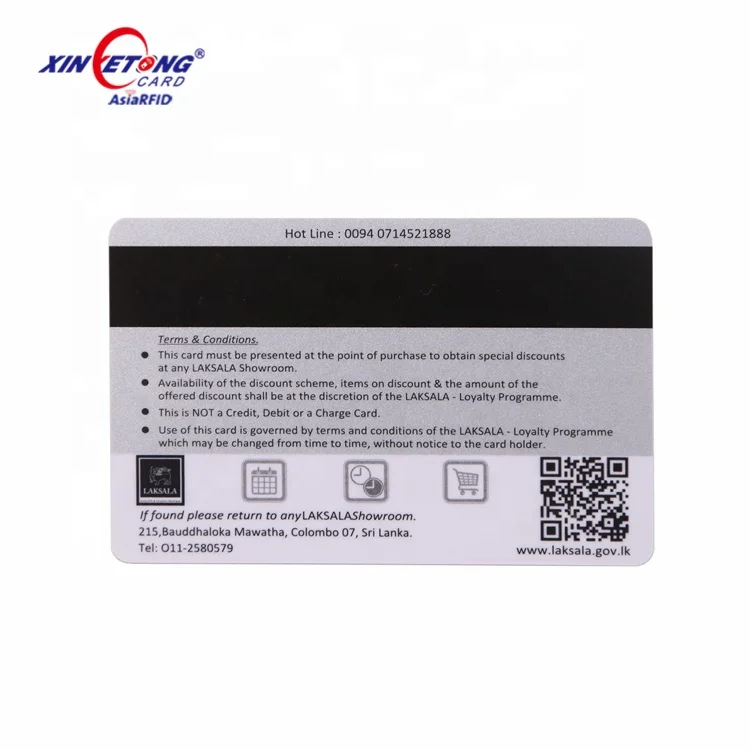 QR CODE Barcode numbers printable 85.5x54mm PVC Plastic Gift Card