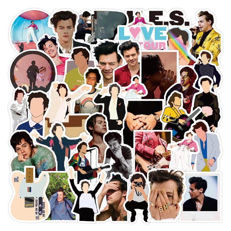 
100pcs Singer Harry Edward Styles Stickers PVC Waterproof Reusable Luggage Laptop Phone Computer Stickers 