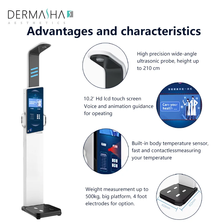 2024 Weights and Gym Machines Weight Height Scale Human Body Fat Scale Analyzer Device Full Body Composition Analysis Machine