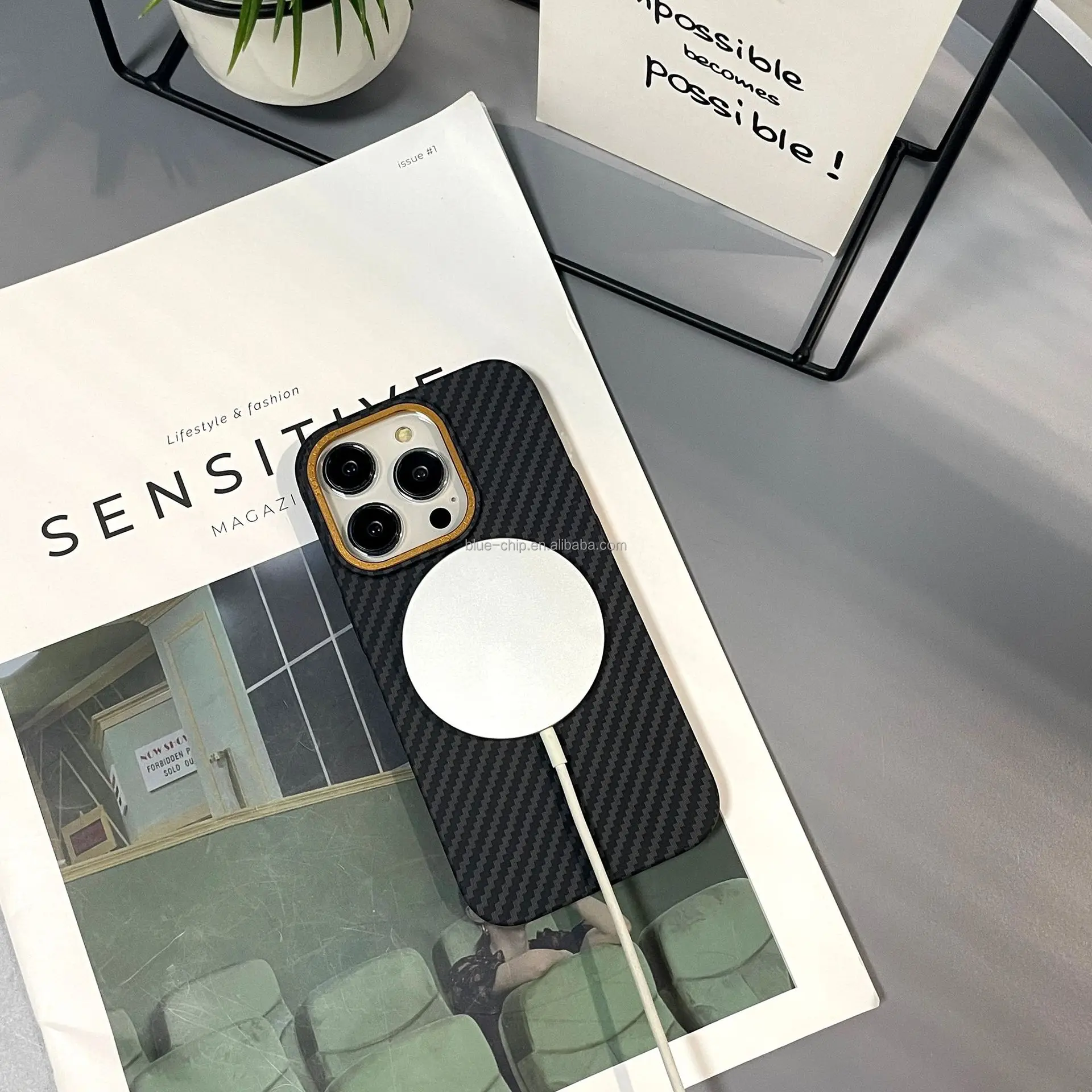 Hardware Carbon Fiber Wireless Charging Anti-fall Metal Button Phone Case with Metal Camera Frame for Iphone 12 13 14 15Pro Max