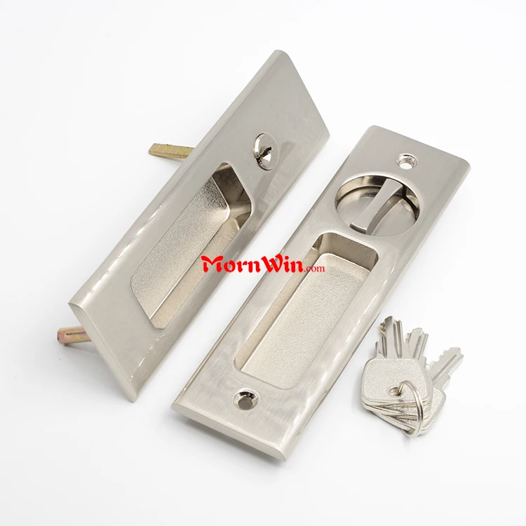 Sliding Door Lock Invisible Recessed Handle Latch Pocket Sliding Door Lock for Wood Furniture Hardware