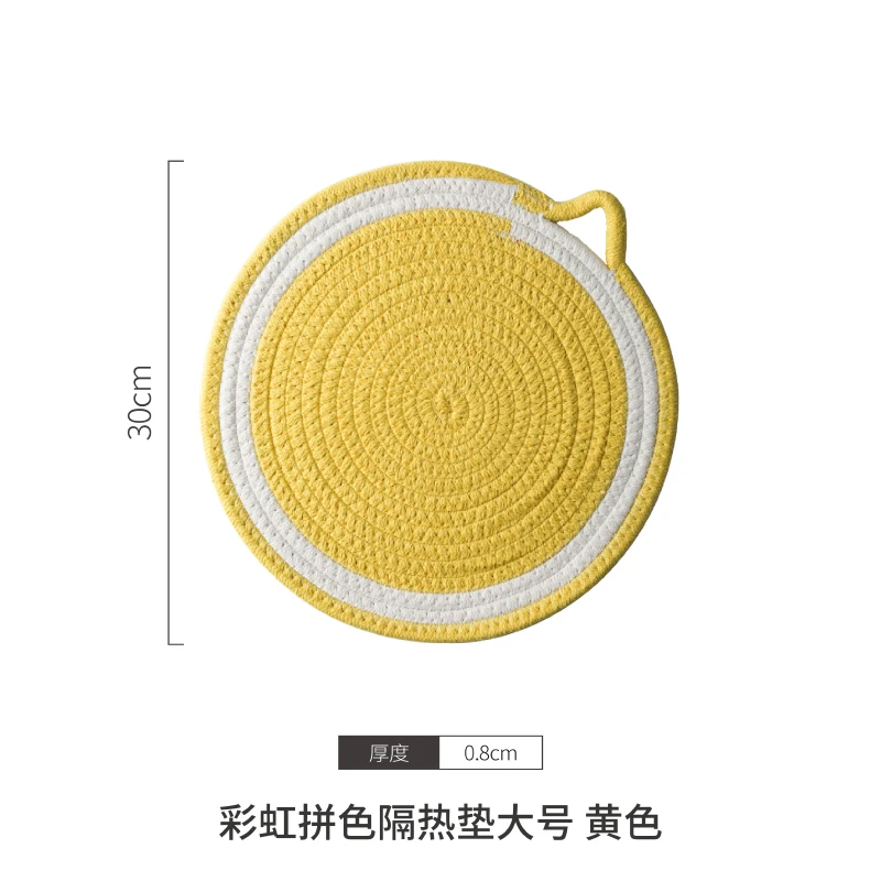 cotton place mats for kitchen table round logo customized place mats table mat dinner pad anti-slip heat resistant home decor
