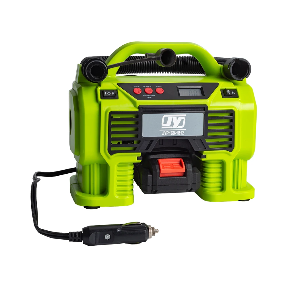 12V Cigarette Lighter or 18V Li-ion battery powered auto shut off  Digital Tire Inflators car air compressor pump