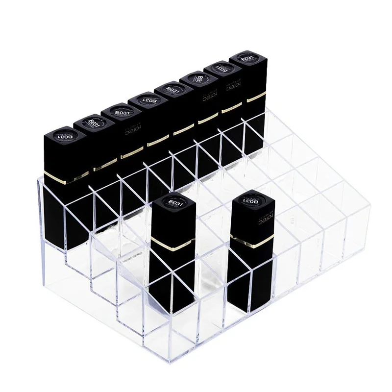 40 Slot Acrylic Lipstick and Cosmetics Storage Box - Cosmetics Display Box - Transparent