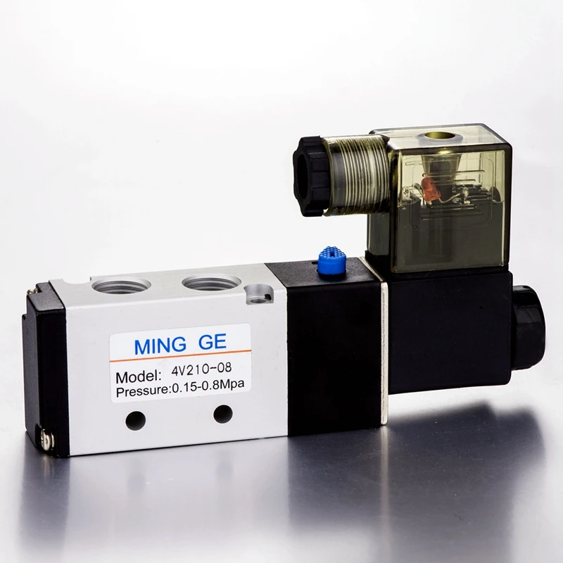 4V210-08 5/2 Way Pneumatic Solenoid Directional Valve 12V 24V 110V 220V Air Control Solenoid Valve Pneumatic Solenoid Valve