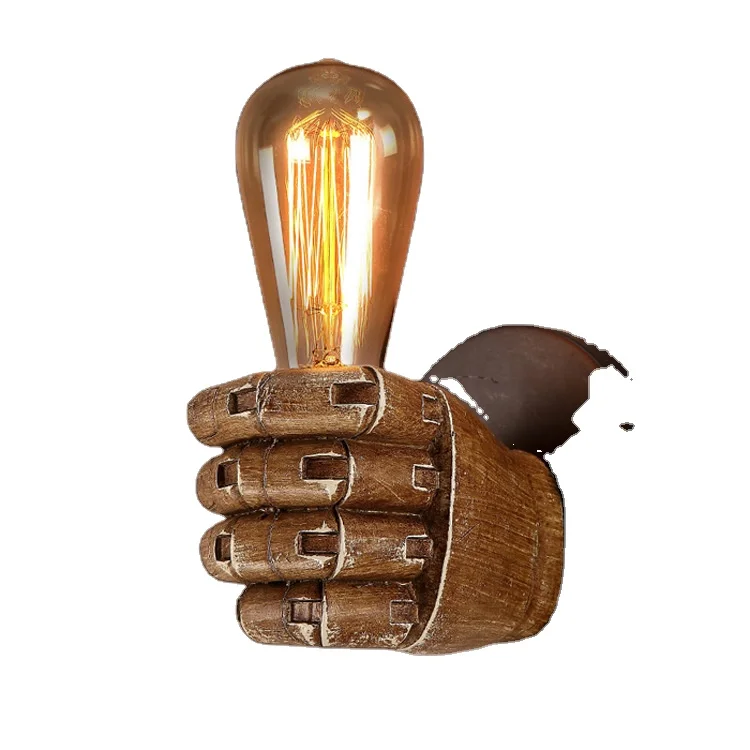 American industrial style retro creative resin fist led wall lamps for decoration
