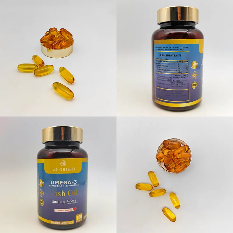 Private Label OMEGA 3 Fish Oil Health Supplement 1000mg Cod Liver Oil Software Capsule