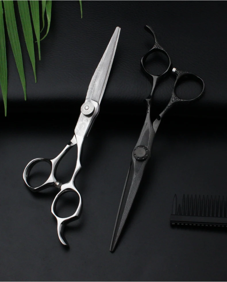 Kungfu Rose Gold Black Color Classic Professional Barber HairCut Beauty Scissors Barber Products
