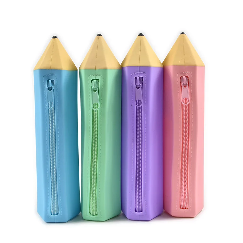 Wholesale Colorful Silicone Waterproof Pencil Cases for Stationary Supplies