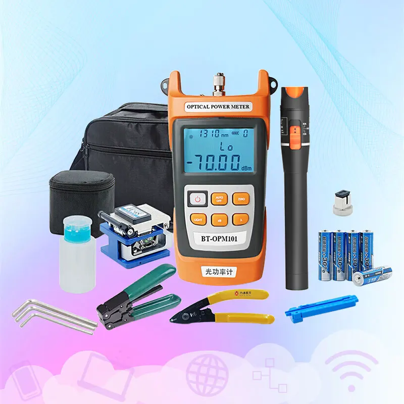 Ftth Set Bag Crimping Connector Cleaning Cable Optical Fiber Optic Termination Tool Kit Equipment
