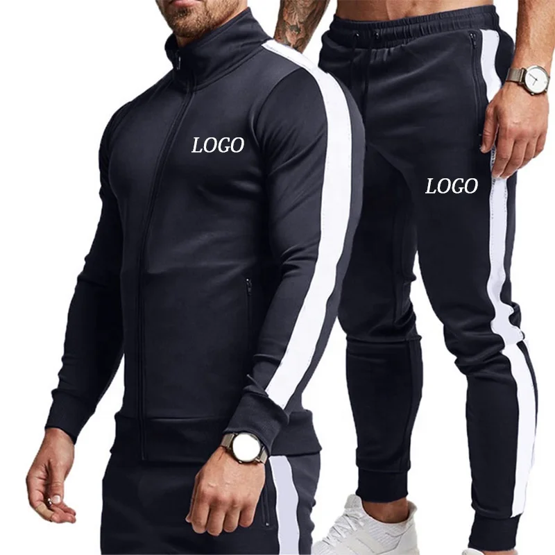 2021 Oem Service Black Sport Suit Man Wear Suit  Running Training Polyester Track Suit For Men Sport