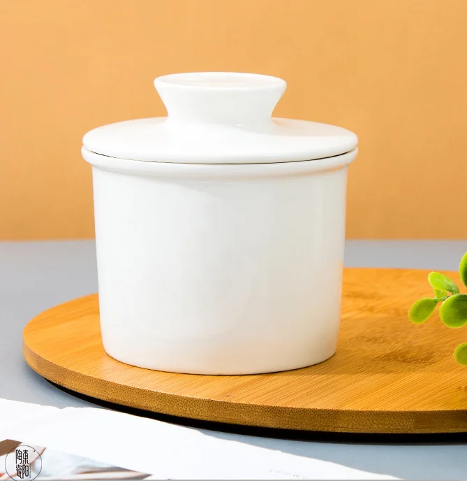 French Butter Crock Dish with Lid for Countertop,Keeper Container with Water Line, Perfect for West or East Coast Butter