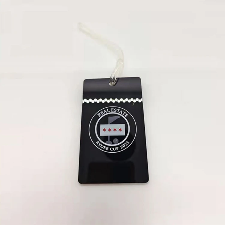 Hot Selling Product  Plastic Luggage Golf Bag Tag Custom  Acrylic Golf Bag Tags