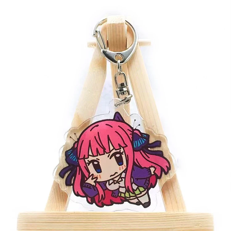 Wholesale custom flashing acrylic keychain Blank charm Cute plastic keychain