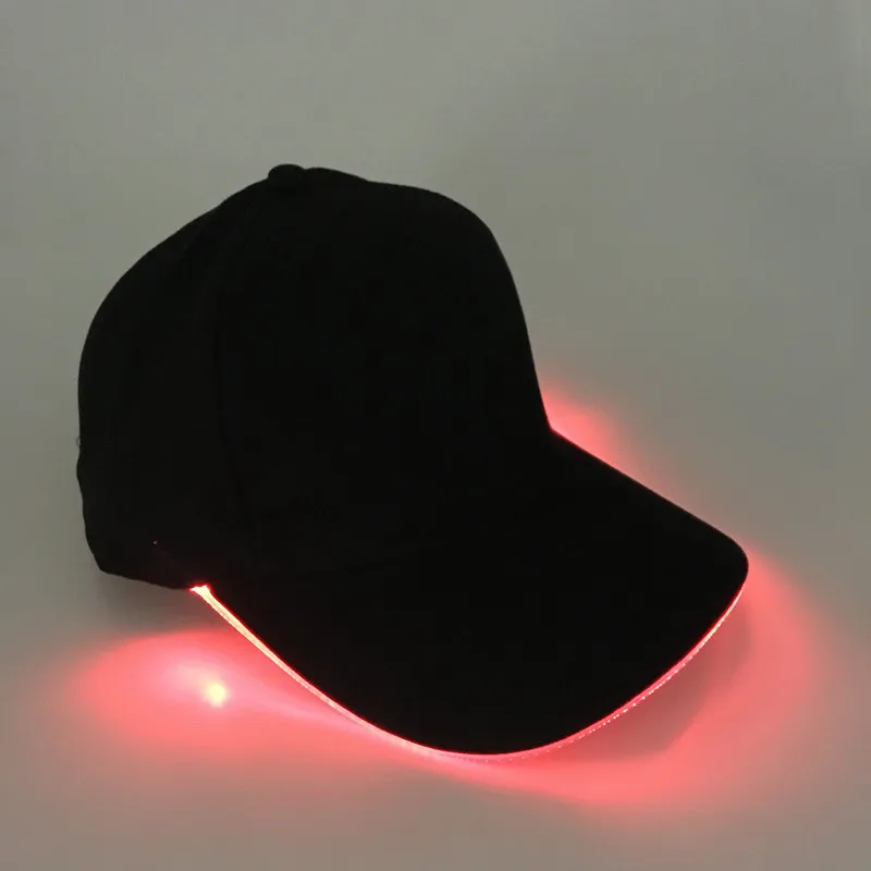 hot sale custom design patent fiber optic LED Light flashing caps outdoor sports LED baseball Cap