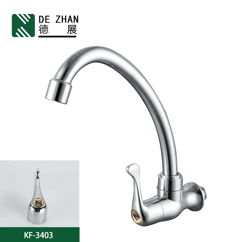 Single Handle Kitchen Sink Faucet Polished Chrome Plastic ABS