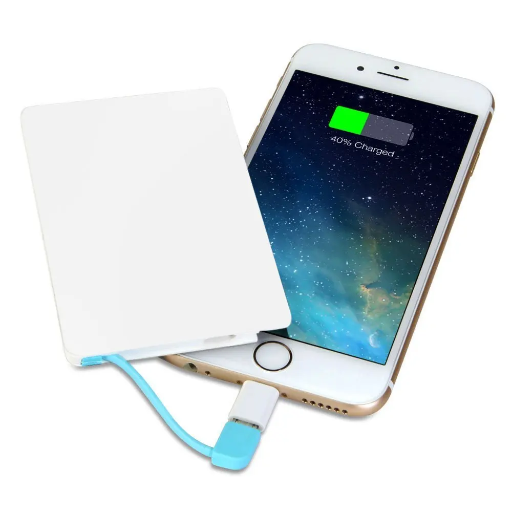 Portable Ultra Slim External Mobile Phone2000MAH 2200MAH 2600MAH  4000mAh power bank with cable FOB Reference Price Power Banks