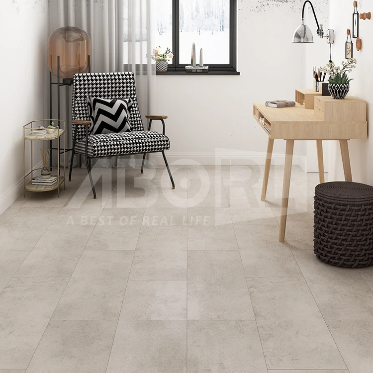 Fireproof Waterproof 6.5mm  stone color VInyl Plastic Interlocking Tiles Click SPC Flooring