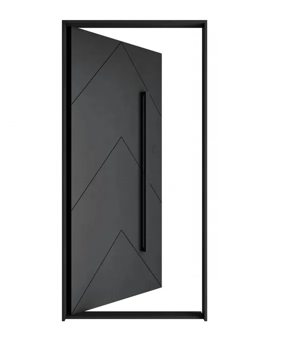 Seeyesdoor high insulated aluminum pivot entry doors front security porte with glass