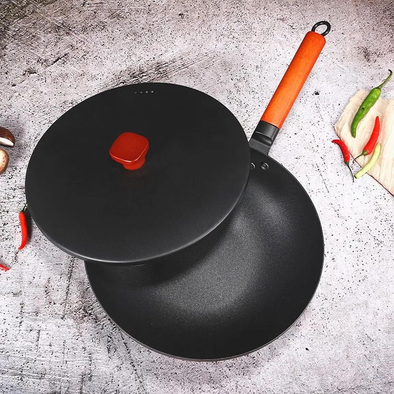 
Cast Iron non stick cookware sets kitchenware with soup pot milk pot frying pan and wok pan 