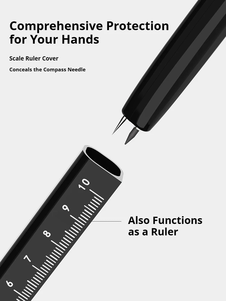 Erasable Pen-Shaped Compass Set with Ruler, Wholesale for Professional Drawing, Suitable for Students