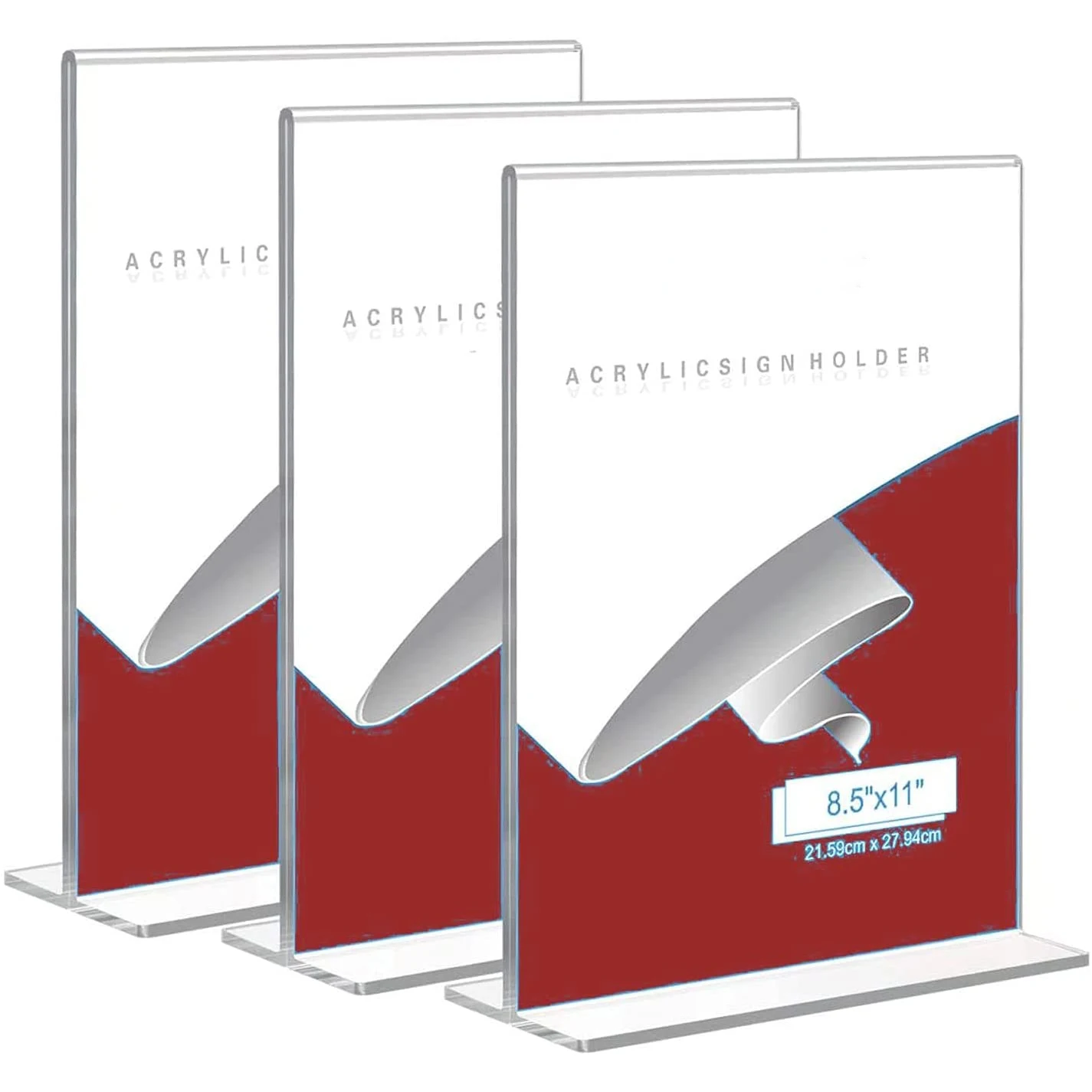 Vertical Transparent Double-sided Photo Frame Desktop Menu Display Acrylic Label Holders