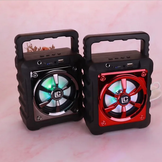 
LN31TWS Wireless Speaker With Microphones Power BluetoothS Portable K Song Wireless 5W Speaker System With Party Lights 