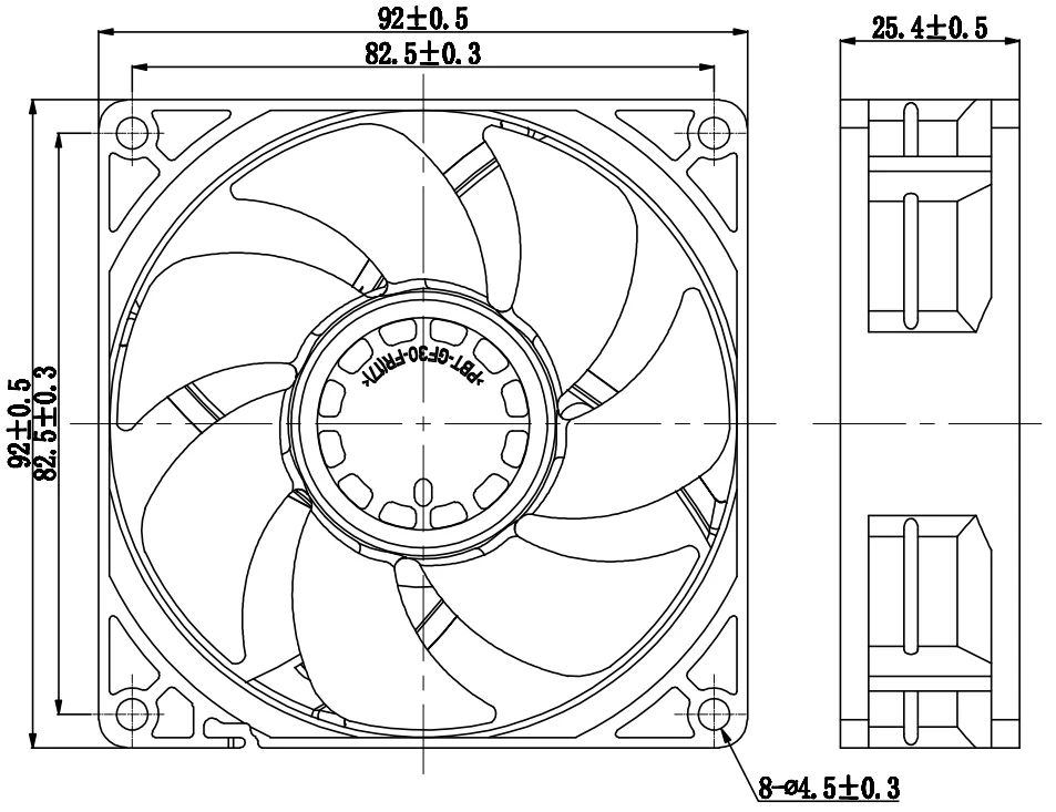 high speed dc 12v fans 92x92x25mm 9225 9cm brushless cooling fans price