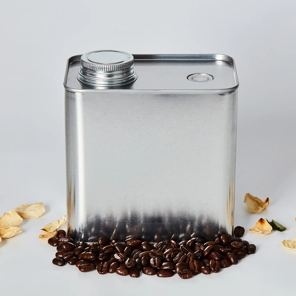 Custom Logo 400g Coffee Bean Tin Cans Empty Metal Can with Screw Lid and Valve