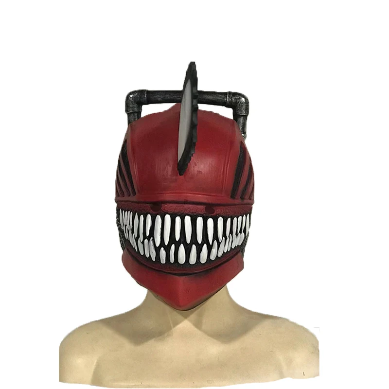 Customs Logo Anime Chainsaw Man Halloween Cosplay Mask Soft plush Demon Killer Helmet Headgear for Carnival Christmas Party