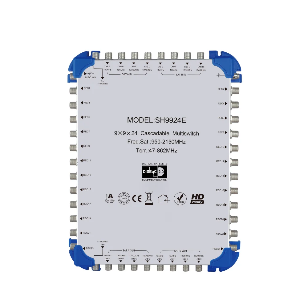 9X9X24 multiswitch 5in satellite multiswitch system Sistema SMATV 5x32 salida para CATV