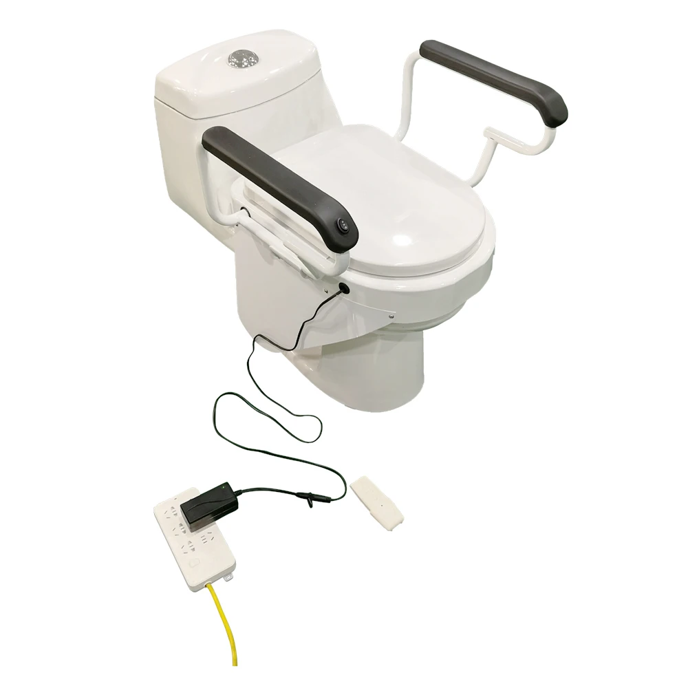 
2020 new design D shape electric freestanding toilet seat handrail helper lift with motor for elderly handicap disabled person 
