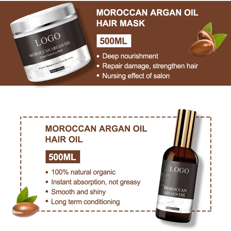 Private Label Organic Hair Repair Treatment Natural Argan Oil Morocco Hair Serum Oil for Hair