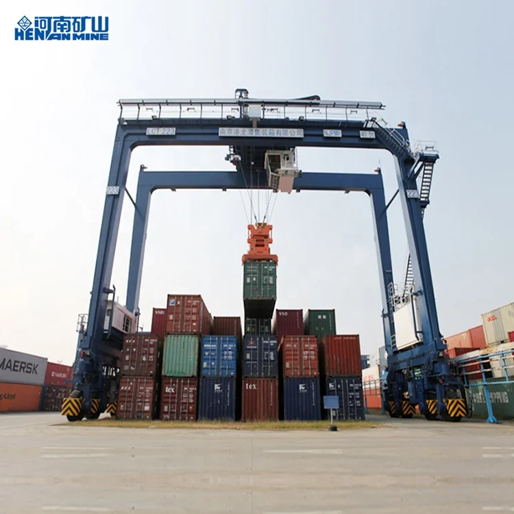 20 Ton 40 Ton 45 Ton Straddle Carrier Price 25ton 30 Ton RTG Crane Rubber Tyre Tire Port Container Gantry Crane For Sale