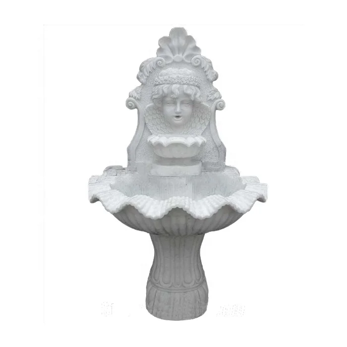 Hand-carved outdoor wall fountain waterfalls wall-type natural stone marble beauty figure fountain
