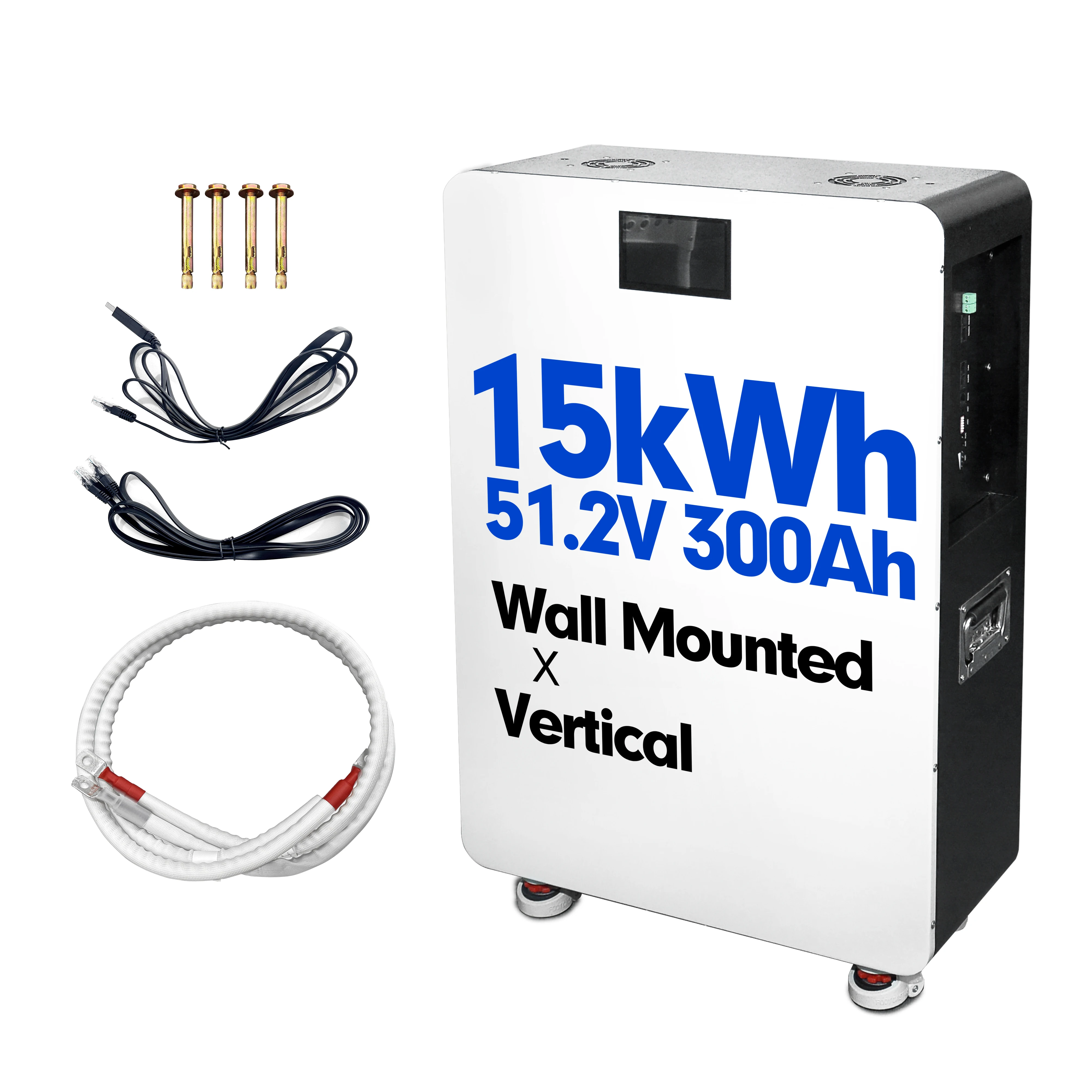 Docan New 51.2V 15kw battery Vertical Moveable Solar Energy LiFePO4 280Ah Lithium Battery Pack with 5A active balancer and WIFI